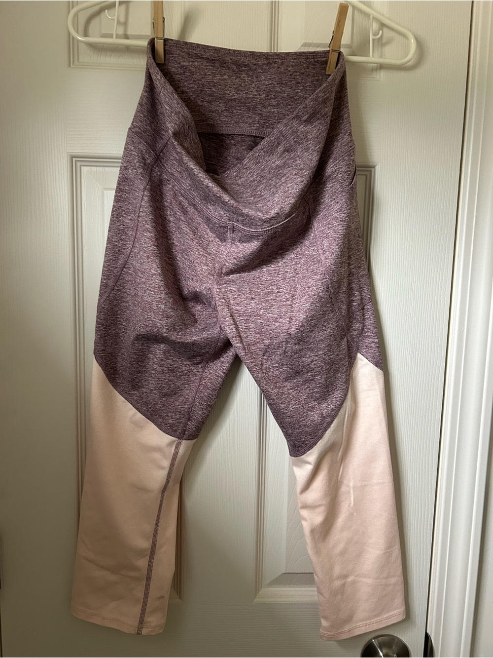 Champion Two-Tone High-Waist Track Pants in Mauve & Blush - Picture 1 of 3